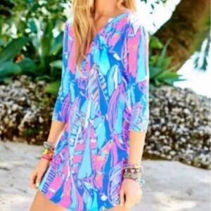 Lilly Pulitzer Ali Dress Out To Sea T-shirt Dress Size XS Vacation Beach